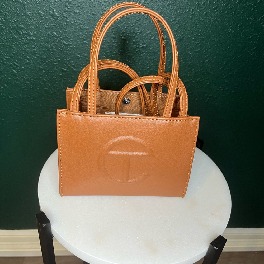 Telfar Small Shopping Bag Tan Top Handle Crossbody